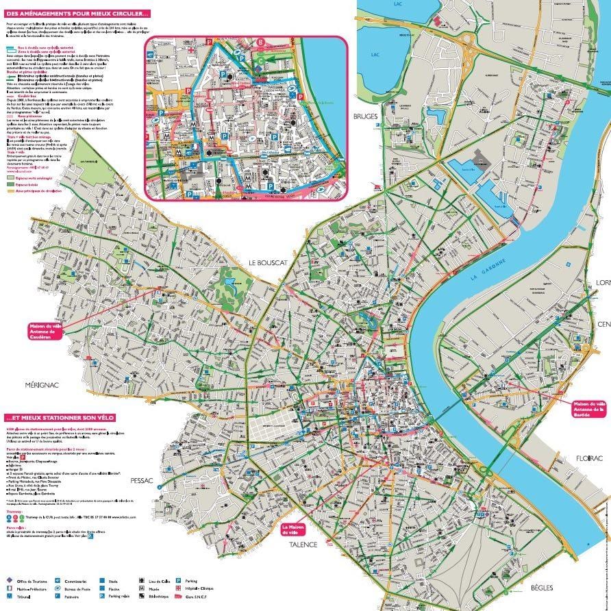 mapa de Bordeaux moto