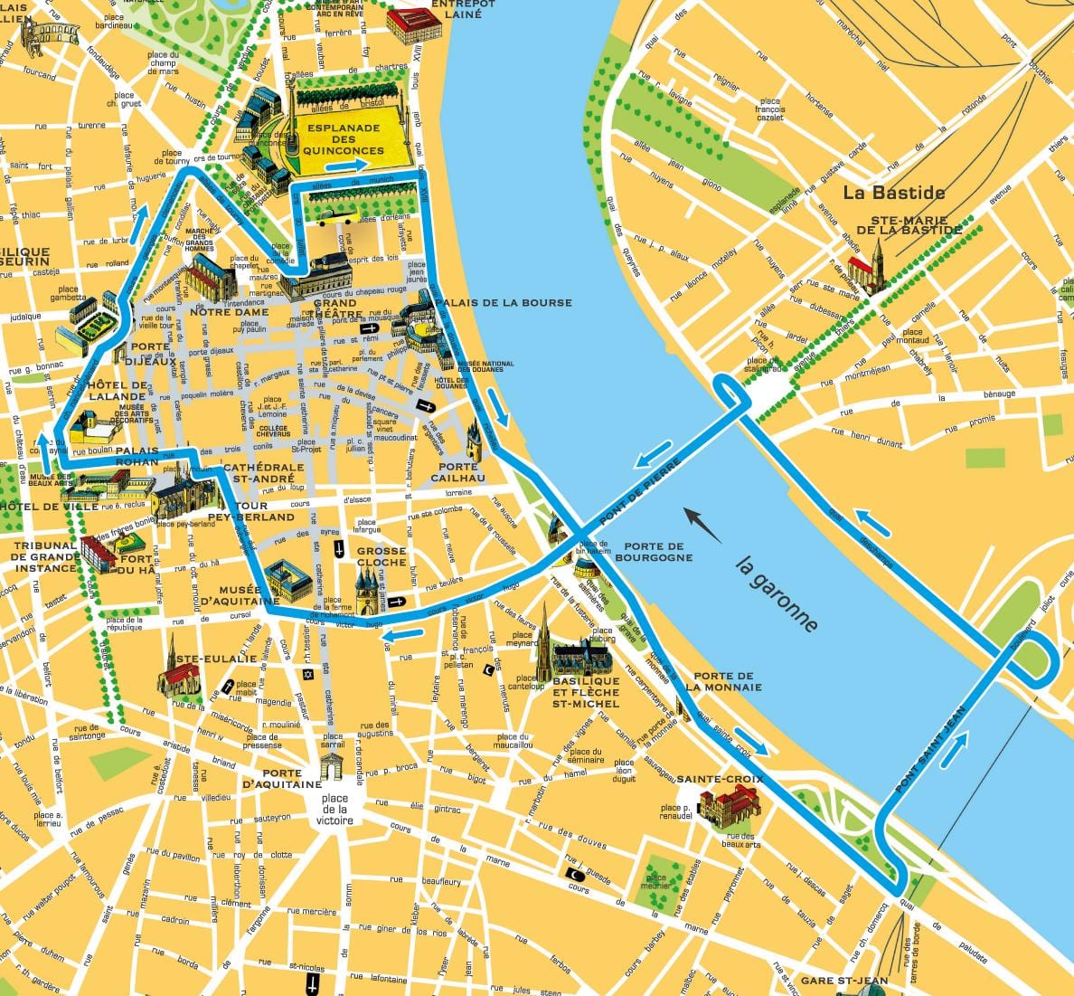 mapa da cidade de Bordéus, frança