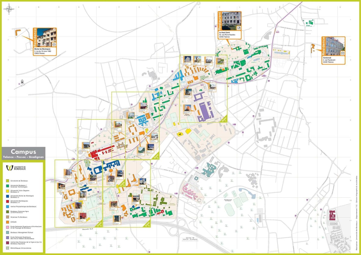 mapa de Bordeaux escola