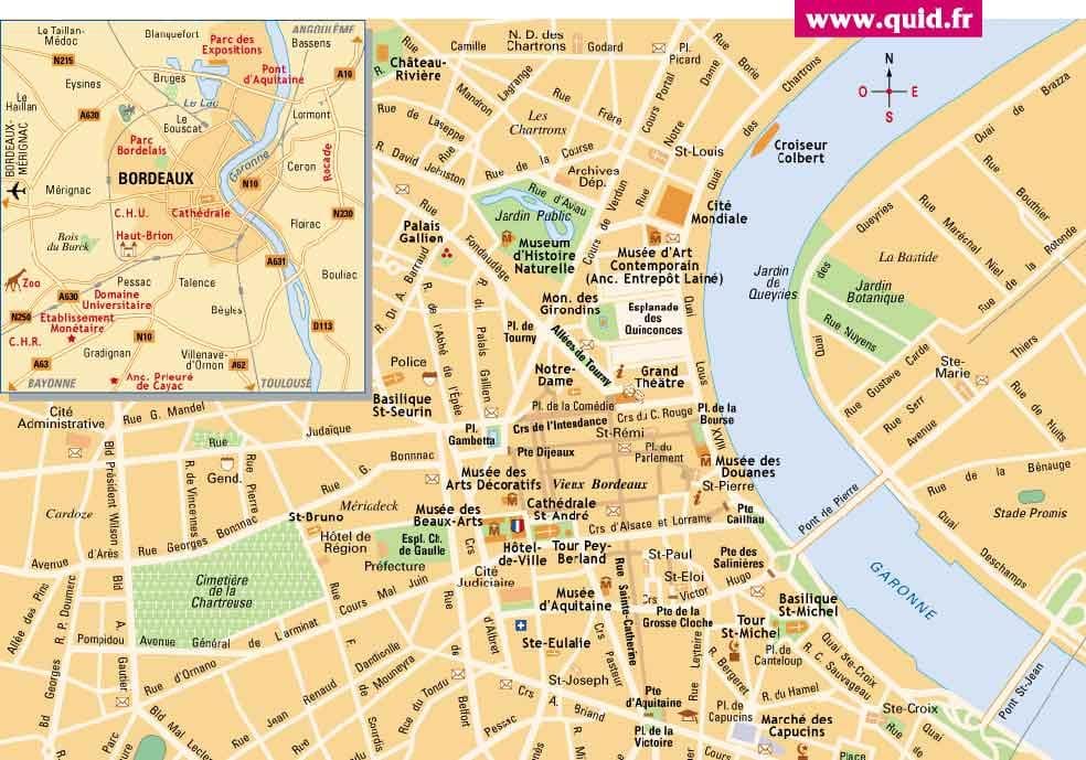 Bordeaux parque e passeio mapa