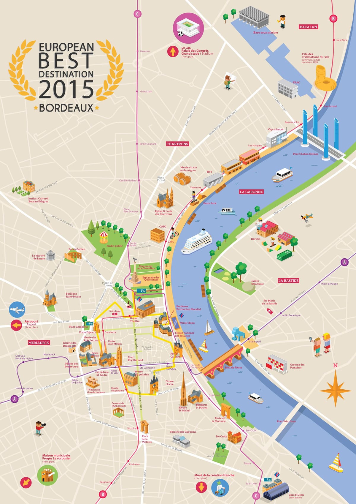 Bordeaux atração mapa