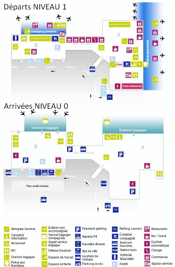 Bordeaux terminal do aeroporto mapa