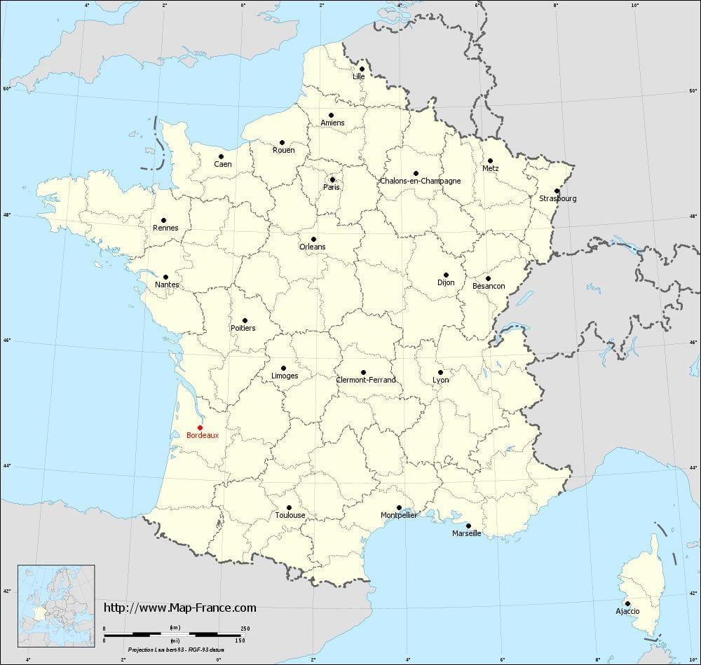 Bordeaux municípios mapa