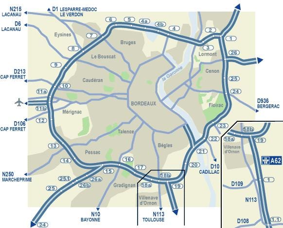 Bordeaux mapa