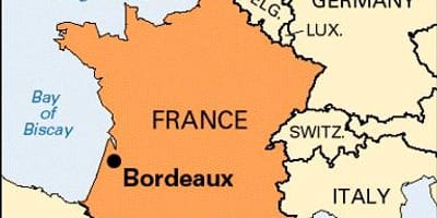 Bordeaux no mapa