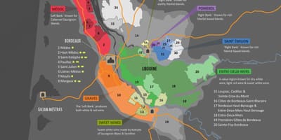 Mapa de Bordeaux appellation