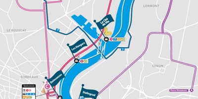 Mapa de Bordeaux barco