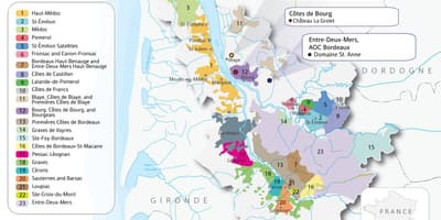 Mapa de chateaux de Bordeaux