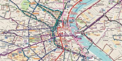 Bordeaux ônibus mapa de rotas