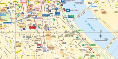 Mapa de ruas de Bordeaux, frança