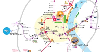 Bordeaux mapa de transporte público