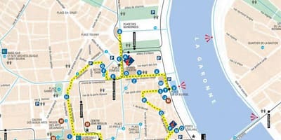 Mapa de Bordeaux passeio a pé