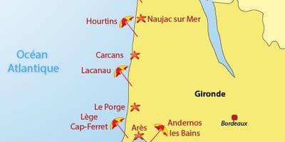 Mapa de Bordeaux praia