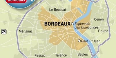 Mapa de Bordeaux subúrbio