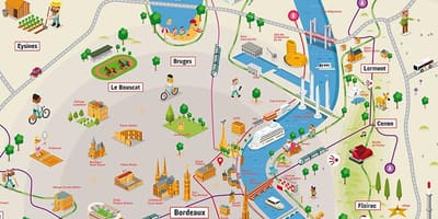 Bordeaux e área circundante mapa