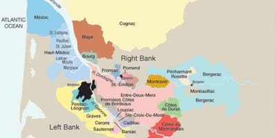 Margem esquerda de Bordeaux mapa
