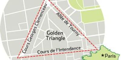 Mapa de Bordéus, golden triangle 