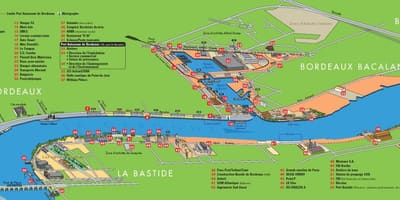 Mapa do porto de Bordeaux 