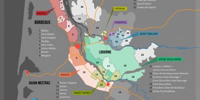 Vinho de Bordeaux mapa do país